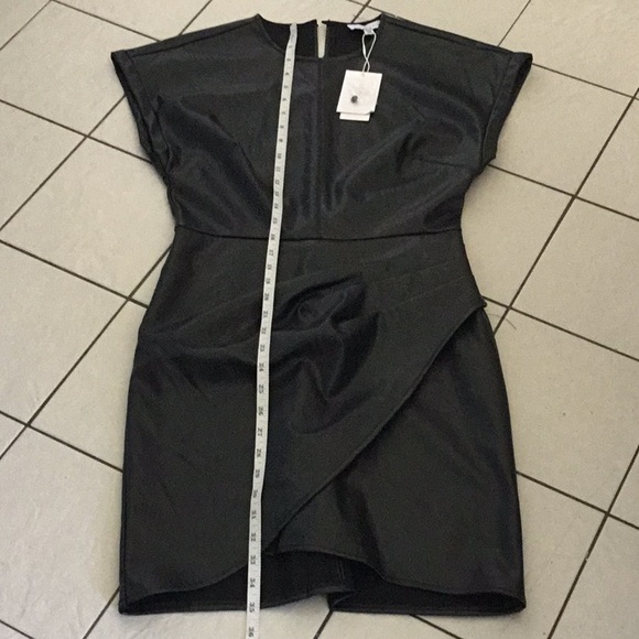 LUCY PARIS Audra Faux Leather Asymmetrical Mini Dress Size Small - Picture 11 of 11